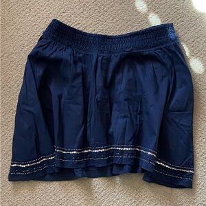 American Eagle Outfitters Navy Circle Skirt with Sequin Trim